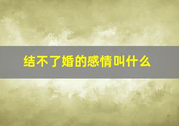 结不了婚的感情叫什么