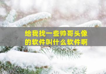 给我找一些帅哥头像的软件叫什么软件啊