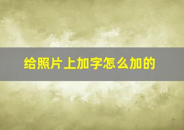 给照片上加字怎么加的