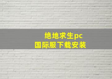 绝地求生pc国际服下载安装