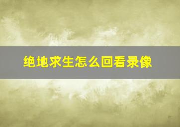 绝地求生怎么回看录像