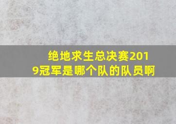 绝地求生总决赛2019冠军是哪个队的队员啊