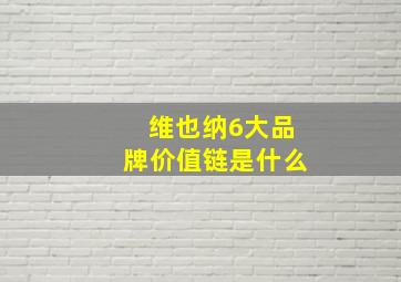 维也纳6大品牌价值链是什么