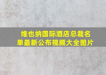 维也纳国际酒店总裁名单最新公布视频大全图片