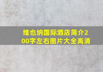 维也纳国际酒店简介200字左右图片大全高清