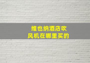 维也纳酒店吹风机在哪里买的