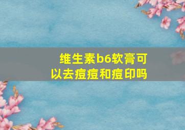 维生素b6软膏可以去痘痘和痘印吗