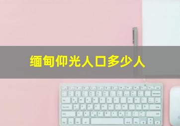 缅甸仰光人口多少人