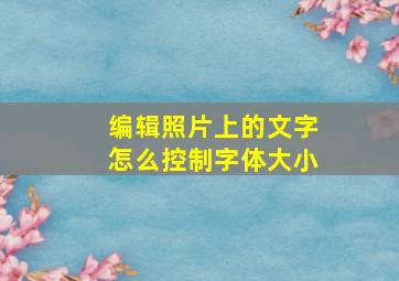 编辑照片上的文字怎么控制字体大小