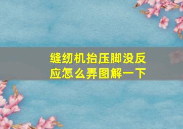 缝纫机抬压脚没反应怎么弄图解一下