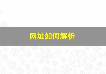 网址如何解析