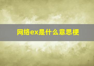 网络ex是什么意思梗