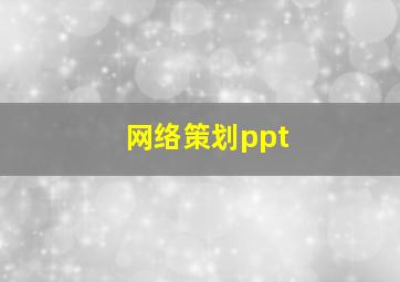 网络策划ppt