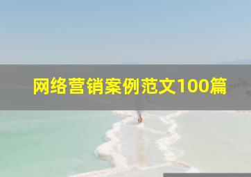 网络营销案例范文100篇