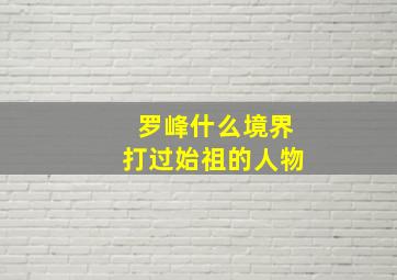 罗峰什么境界打过始祖的人物