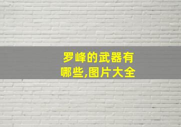 罗峰的武器有哪些,图片大全