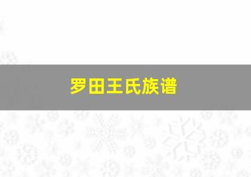 罗田王氏族谱