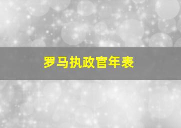 罗马执政官年表