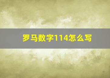 罗马数字114怎么写