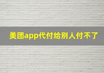 美团app代付给别人付不了