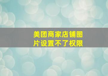 美团商家店铺图片设置不了权限