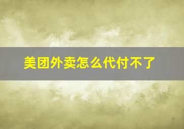 美团外卖怎么代付不了