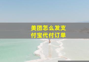 美团怎么发支付宝代付订单