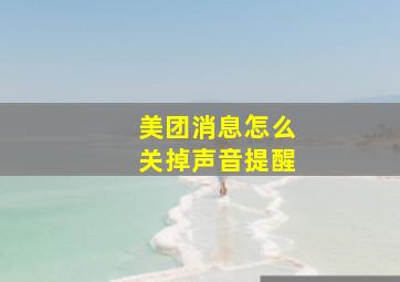 美团消息怎么关掉声音提醒