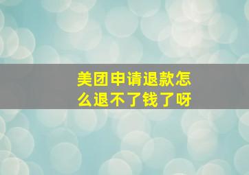 美团申请退款怎么退不了钱了呀