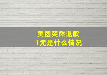 美团突然退款1元是什么情况