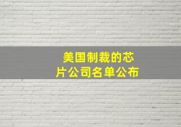 美国制裁的芯片公司名单公布