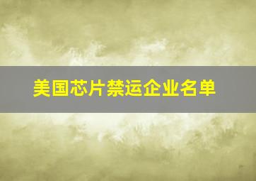 美国芯片禁运企业名单