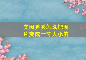 美图秀秀怎么把图片变成一寸大小的