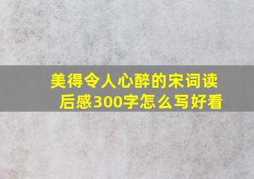 美得令人心醉的宋词读后感300字怎么写好看