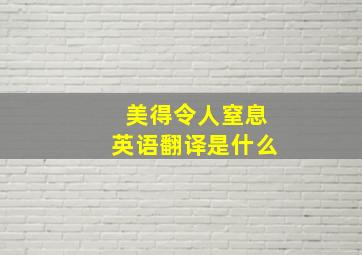 美得令人窒息英语翻译是什么