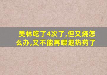 美林吃了4次了,但又烧怎么办,又不能再喂退热药了