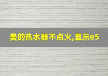 美的热水器不点火,显示e5