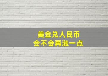 美金兑人民币会不会再涨一点