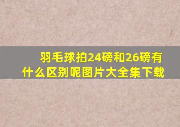 羽毛球拍24磅和26磅有什么区别呢图片大全集下载