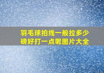 羽毛球拍线一般拉多少磅好打一点呢图片大全