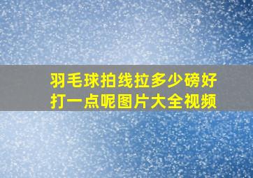 羽毛球拍线拉多少磅好打一点呢图片大全视频