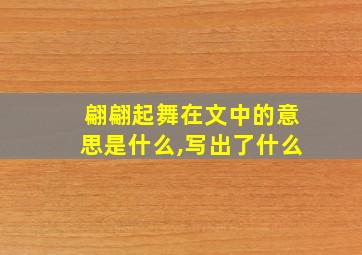 翩翩起舞在文中的意思是什么,写出了什么