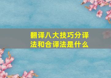 翻译八大技巧分译法和合译法是什么