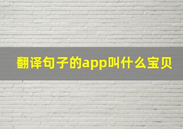 翻译句子的app叫什么宝贝