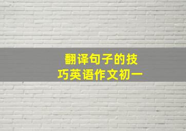 翻译句子的技巧英语作文初一