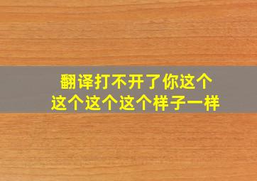 翻译打不开了你这个这个这个这个样子一样