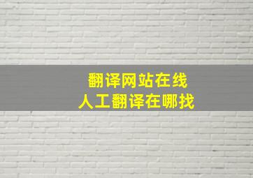 翻译网站在线人工翻译在哪找