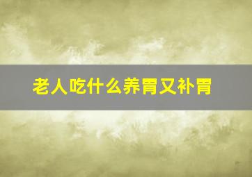 老人吃什么养胃又补胃