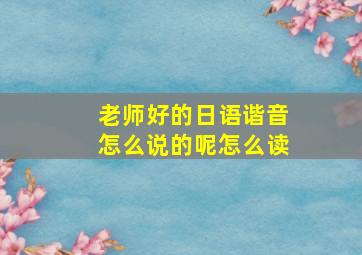 老师好的日语谐音怎么说的呢怎么读