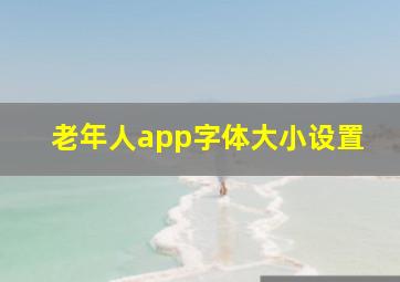 老年人app字体大小设置